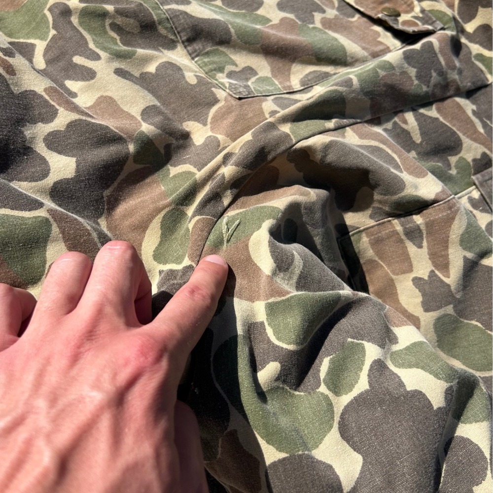 Vintage Eddie Bauer Goose Down Camo Coveralls Jumpsuit Frog Skin Duck Camo 0610 - Picture 7 of 16